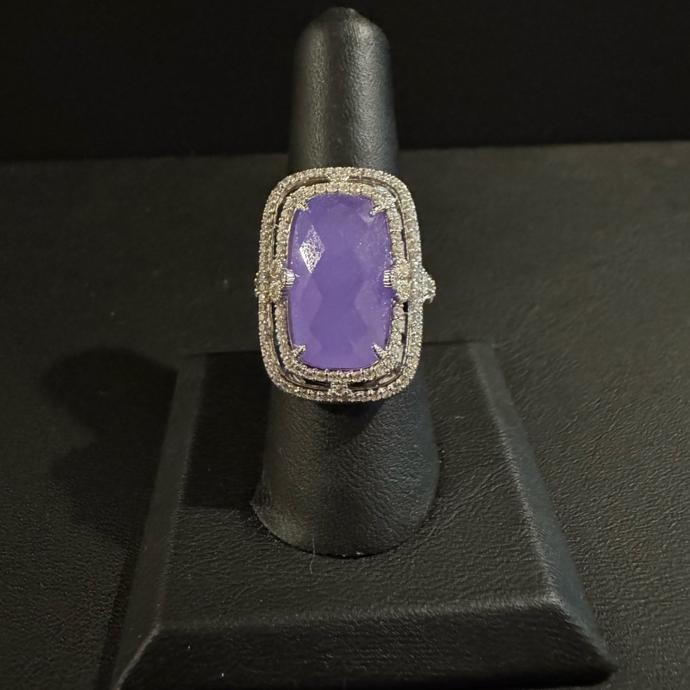 Judith Ripka Lavender Quartzite and Sterling Silver Ring